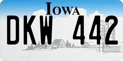 IA license plate DKW442