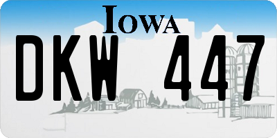 IA license plate DKW447