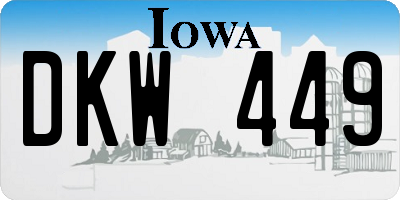 IA license plate DKW449