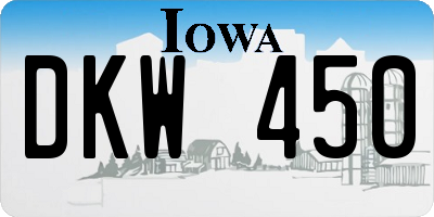 IA license plate DKW450