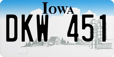 IA license plate DKW451