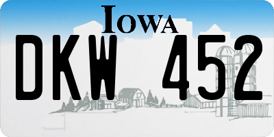 IA license plate DKW452