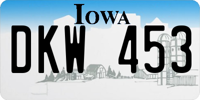 IA license plate DKW453