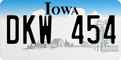 IA license plate DKW454