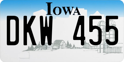 IA license plate DKW455