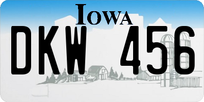 IA license plate DKW456