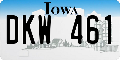 IA license plate DKW461