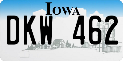 IA license plate DKW462