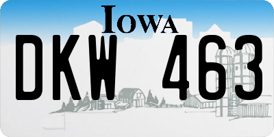 IA license plate DKW463