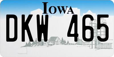 IA license plate DKW465