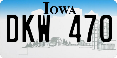 IA license plate DKW470