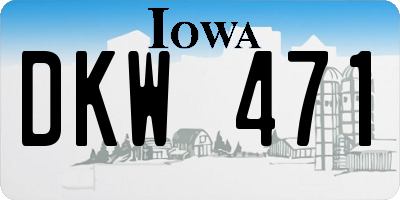 IA license plate DKW471