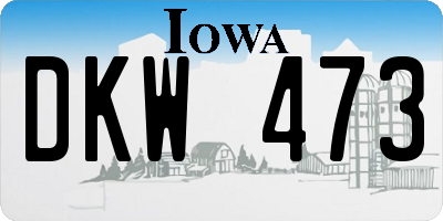 IA license plate DKW473