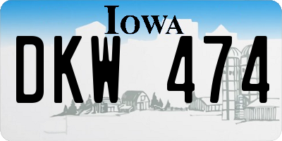 IA license plate DKW474
