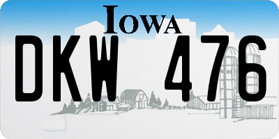 IA license plate DKW476