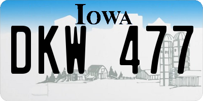 IA license plate DKW477