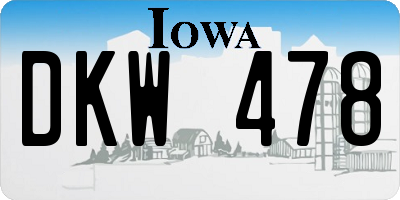 IA license plate DKW478