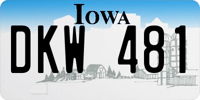 IA license plate DKW481
