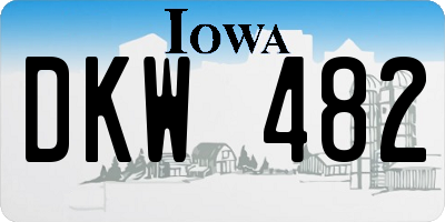 IA license plate DKW482