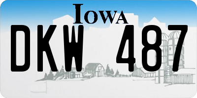 IA license plate DKW487