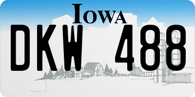IA license plate DKW488