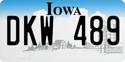 IA license plate DKW489