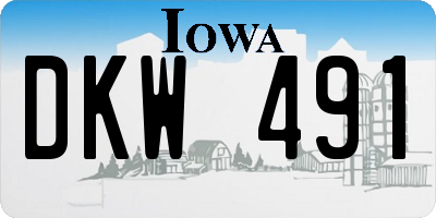 IA license plate DKW491