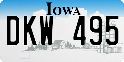 IA license plate DKW495