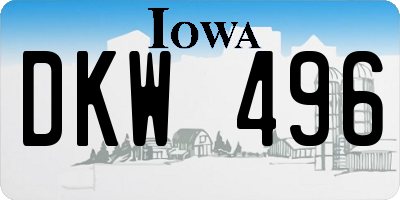 IA license plate DKW496