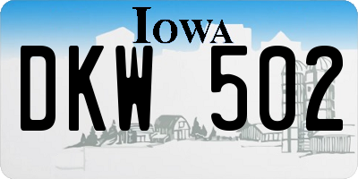 IA license plate DKW502