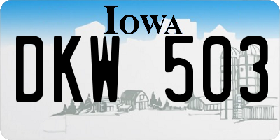 IA license plate DKW503