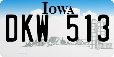 IA license plate DKW513