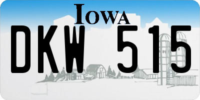 IA license plate DKW515