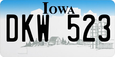 IA license plate DKW523