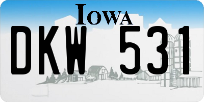 IA license plate DKW531