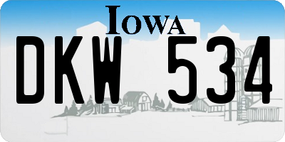 IA license plate DKW534