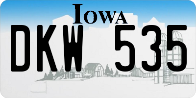 IA license plate DKW535