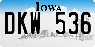 IA license plate DKW536