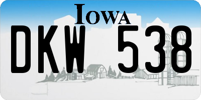 IA license plate DKW538