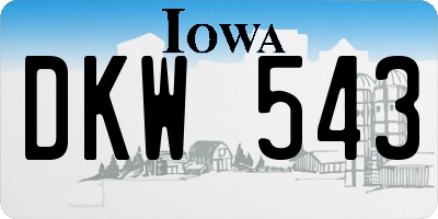 IA license plate DKW543