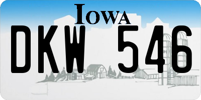 IA license plate DKW546