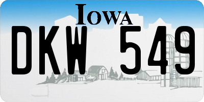 IA license plate DKW549