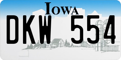 IA license plate DKW554