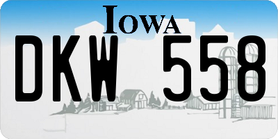 IA license plate DKW558