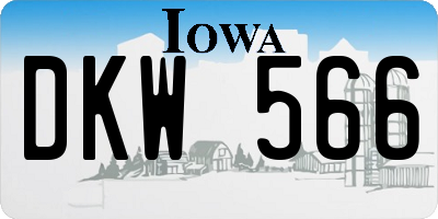 IA license plate DKW566