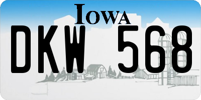 IA license plate DKW568
