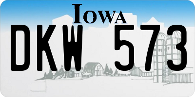 IA license plate DKW573