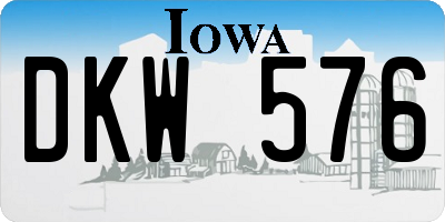 IA license plate DKW576