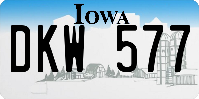 IA license plate DKW577