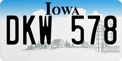 IA license plate DKW578